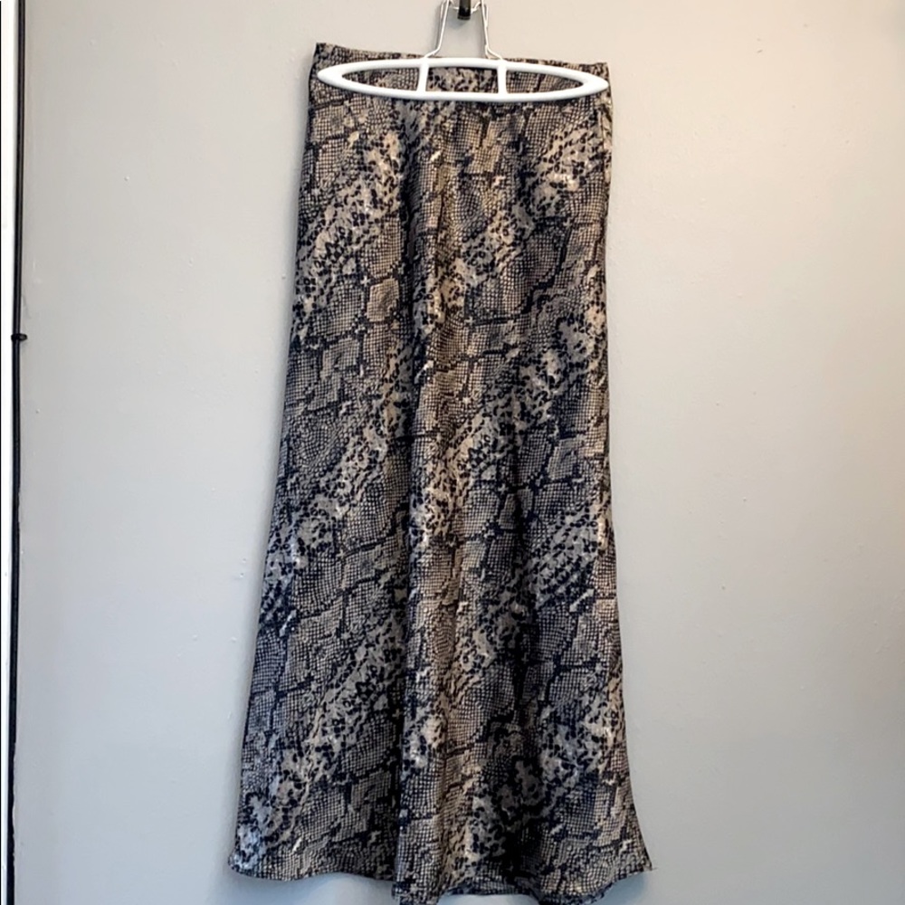 Silk snakeskin skirt
